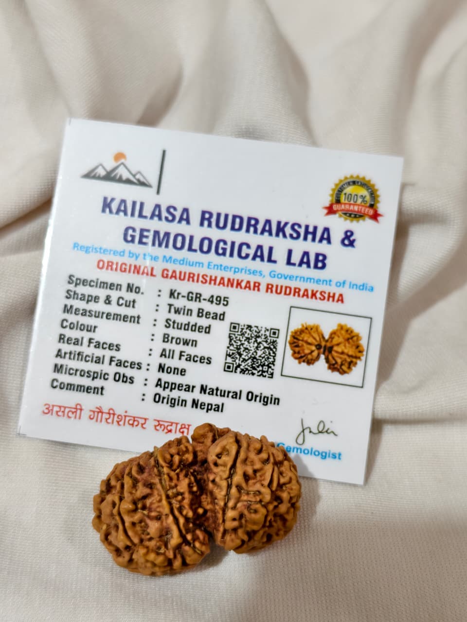 Premium Original Nepalese Gauri Shankar Rudraksha (With Lab Certificate)