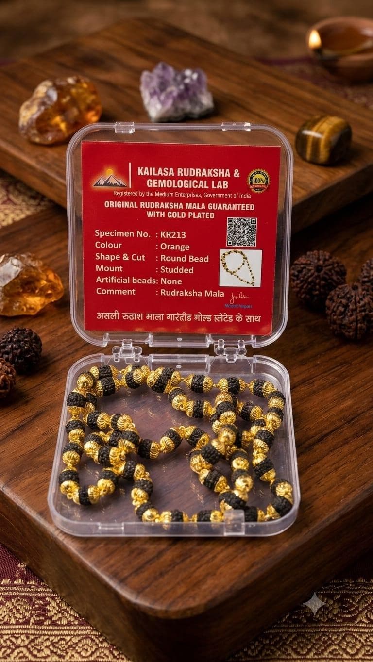 Authentic Gold Plated Rudraksha Mala / Necklace