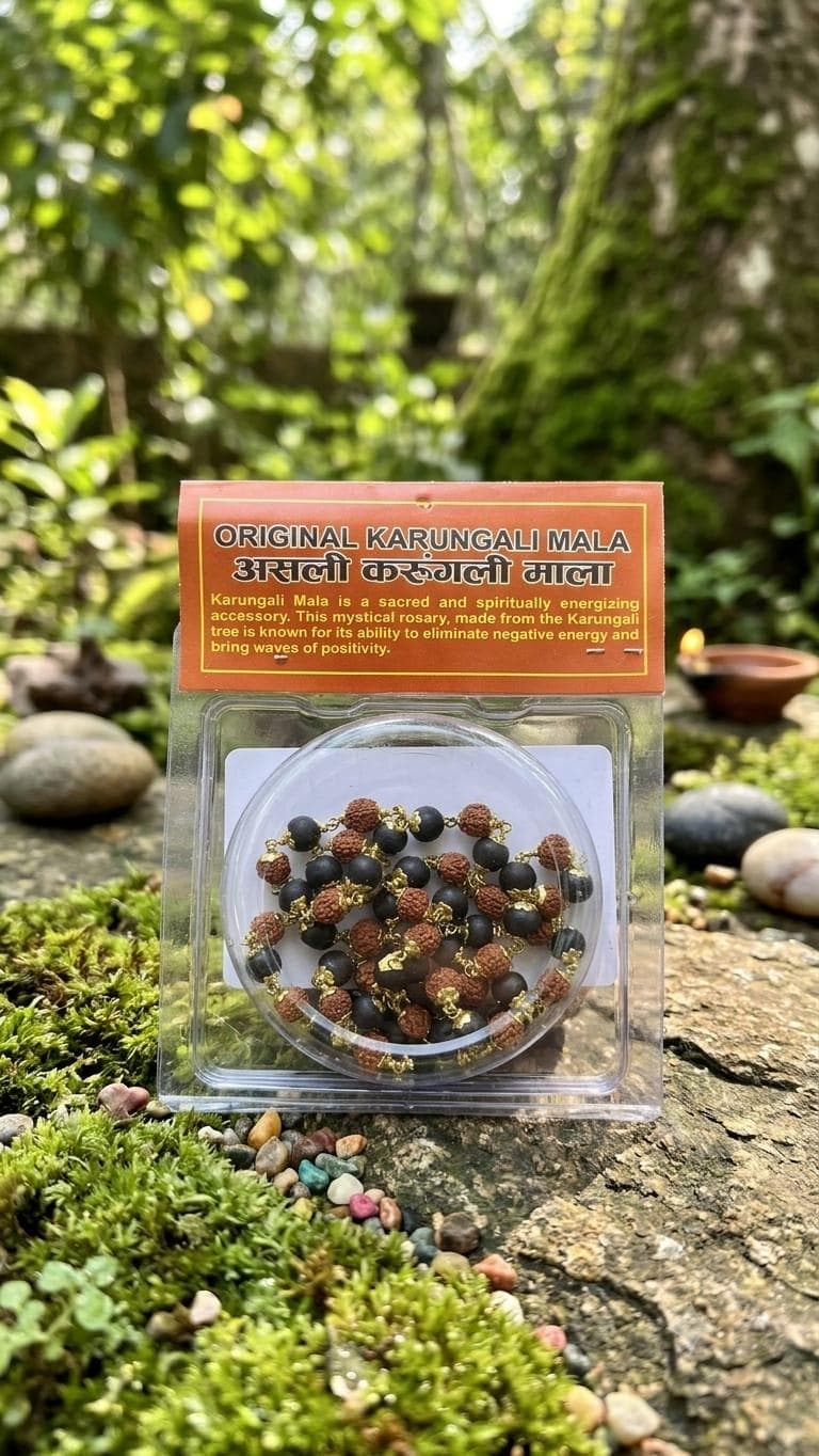 Original Karungali Mala with Rudraksha Beads