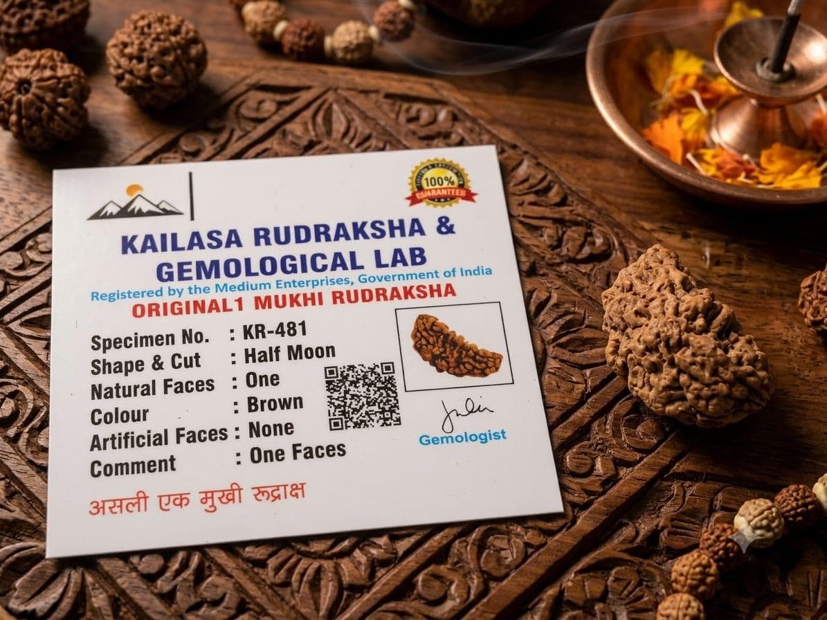 100% Original Lab-Certified 1 Mukhi Rudraksha (Rameswaram Cashew Shape)